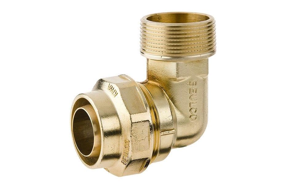 Kniekoppeling 90° 77302  inclusief losse steunbus