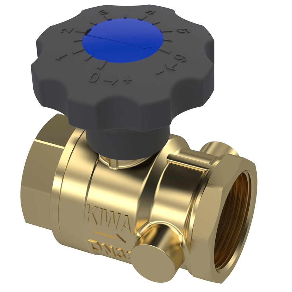 Kogelkraan blind met vertragingshandwiel 28 serie binnendraad x binnendraad